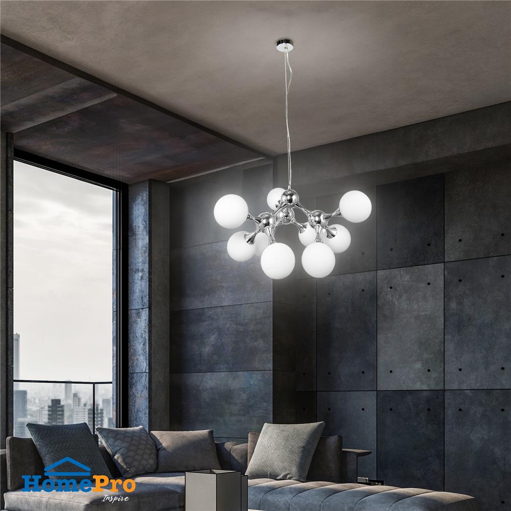 ไฟช่อ CARINI P240117-9 สีขาว/เงิน 9 หัว