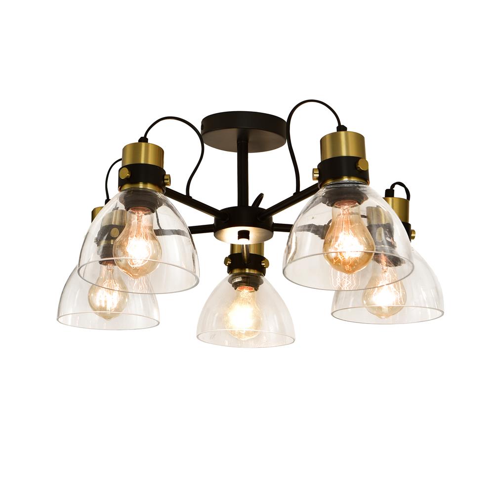 ไฟถาด CARINI P240116-5 สีใส/ดำ/ทอง 5 หัว