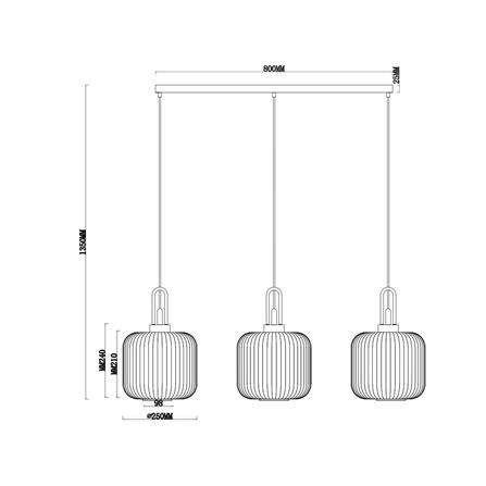 ไฟช่อ CARINI P180952 สีขาว/ดำ 3 หัว_5