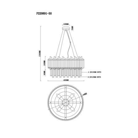 ไฟช่อ CARINI P220891-50CARGS สีทอง/ใส 4 หัว_5