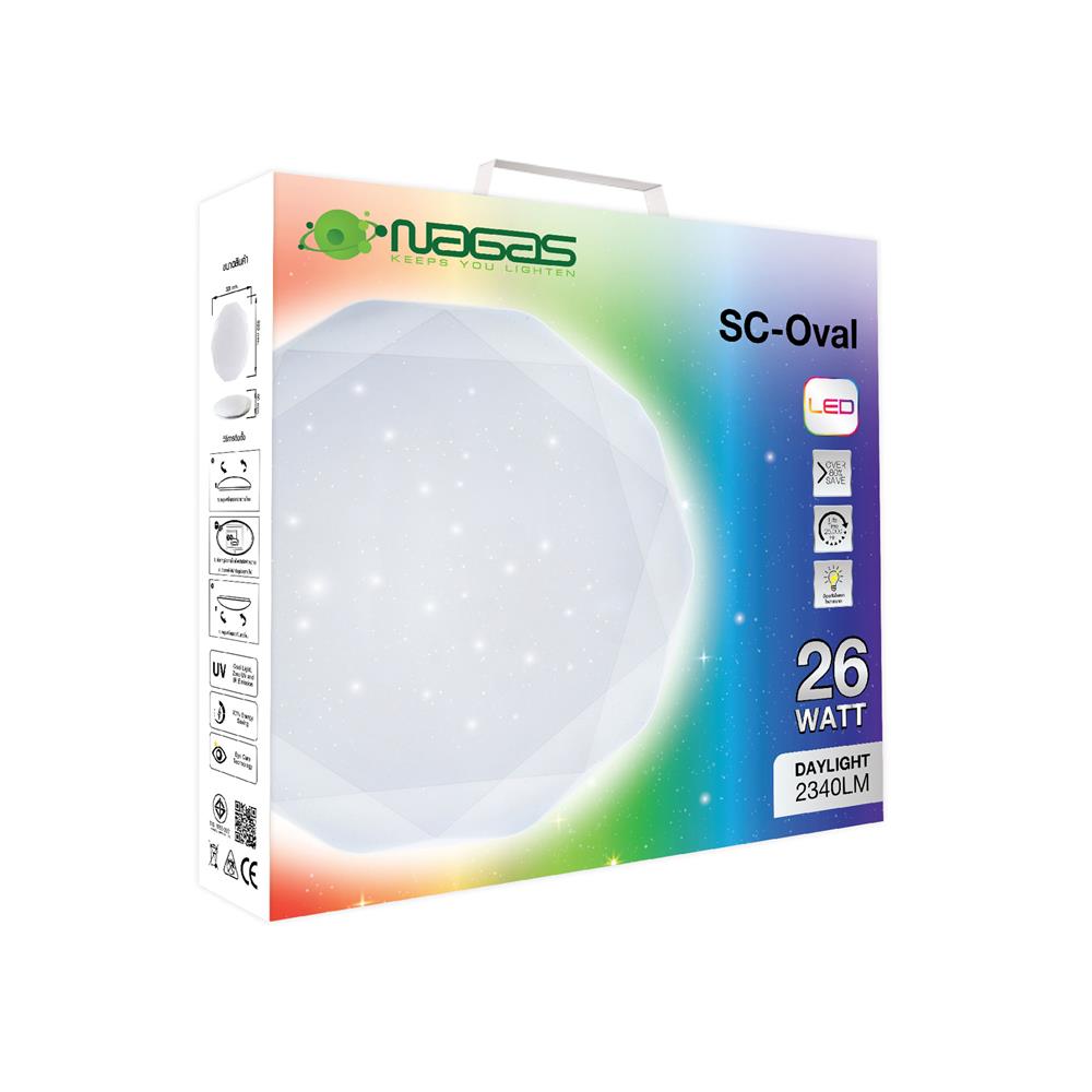 ไฟเพดาน LED NAGAS SC-OVAL 14 นิ้ว 26 วัตต์ DAYLIGHT สีขาว