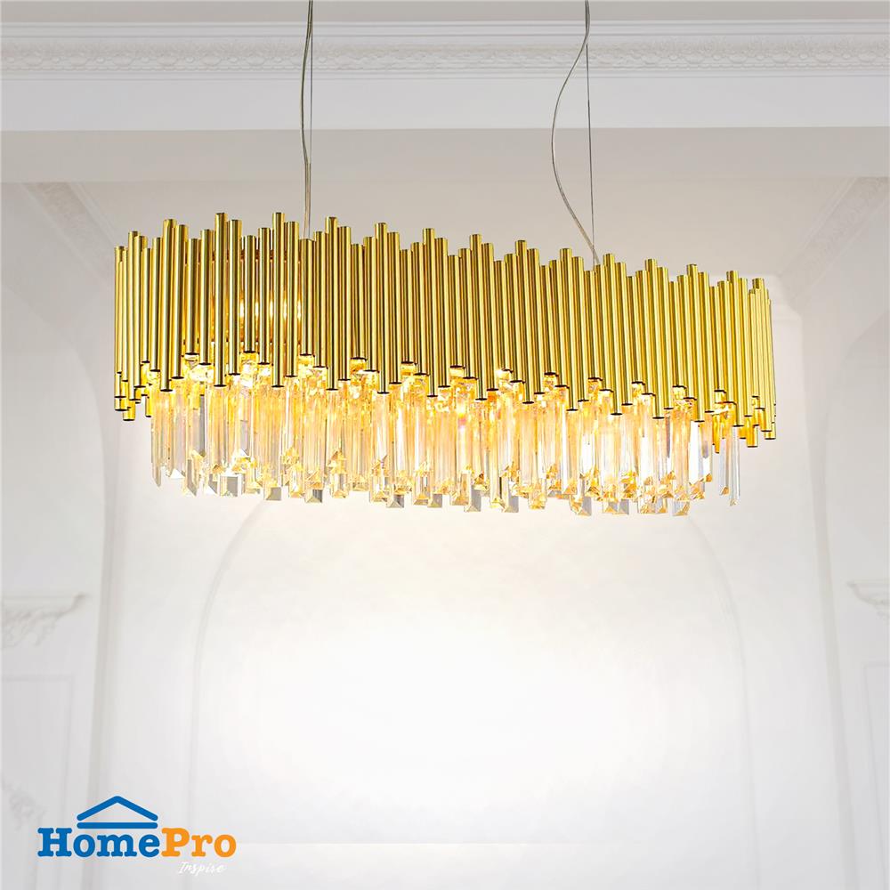 ไฟช่อ CARINI P320126 สีทอง/ใส 8 หัว