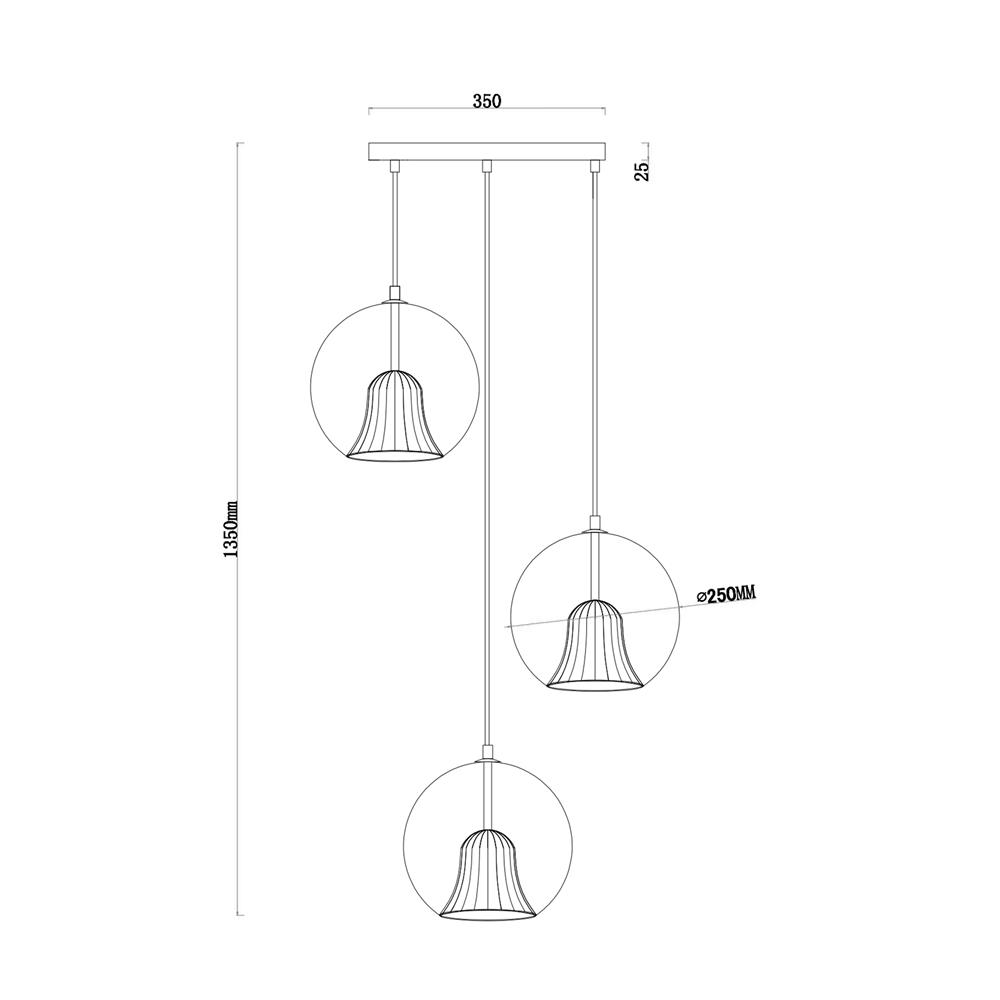 ไฟช่อ CARINI P200820-3CARGS สีทอง/ใส 3 หัว