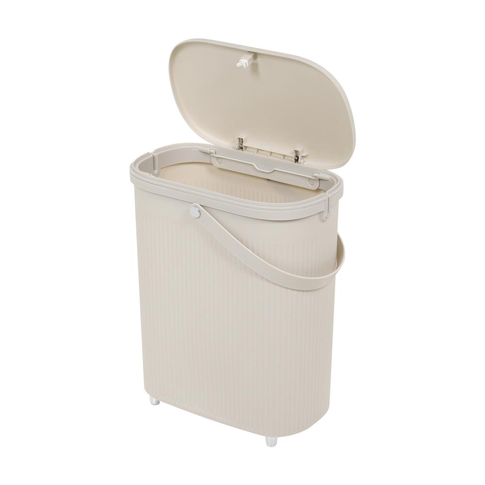 ถังขยะเหลี่ยมฝากด ACCO VIVE 12 ลิตร สีครีม