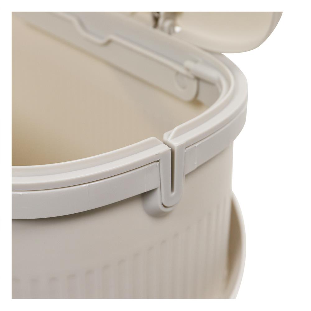 ถังขยะเหลี่ยมฝากด ACCO VIVE 12 ลิตร สีครีม