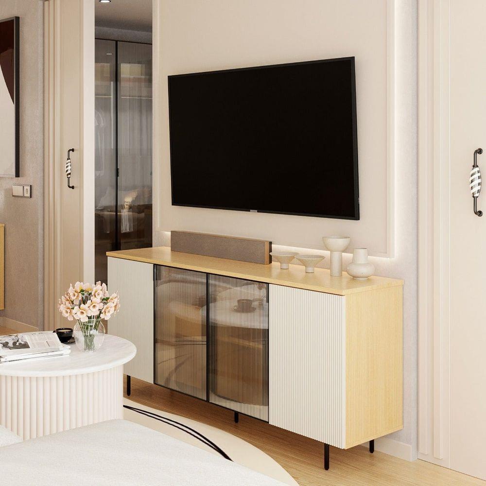 ตู้วางทีวี SB FURNITURE WHIZ 19228163 158.4 ซม. สีเทาอ่อน