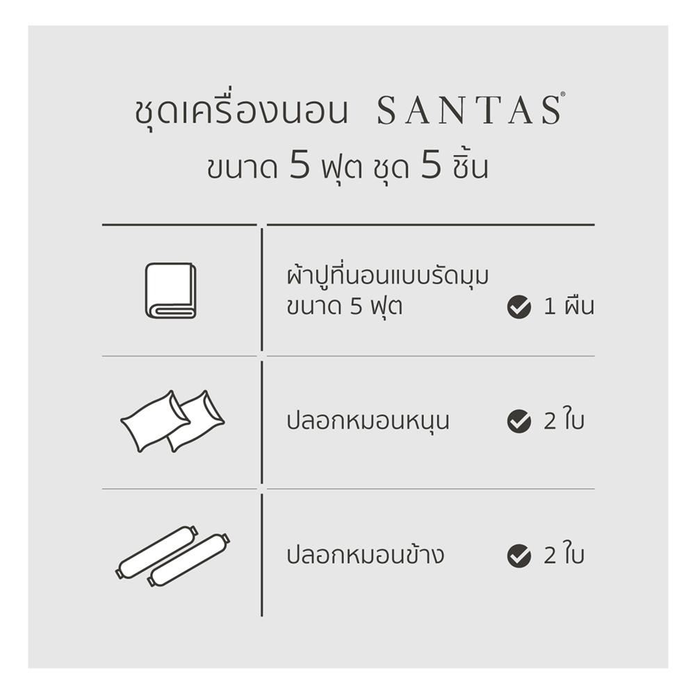 ชุดผ้าปูที่นอน 5 ฟุต 5 ชิ้น SANTAS FENDELS GR
