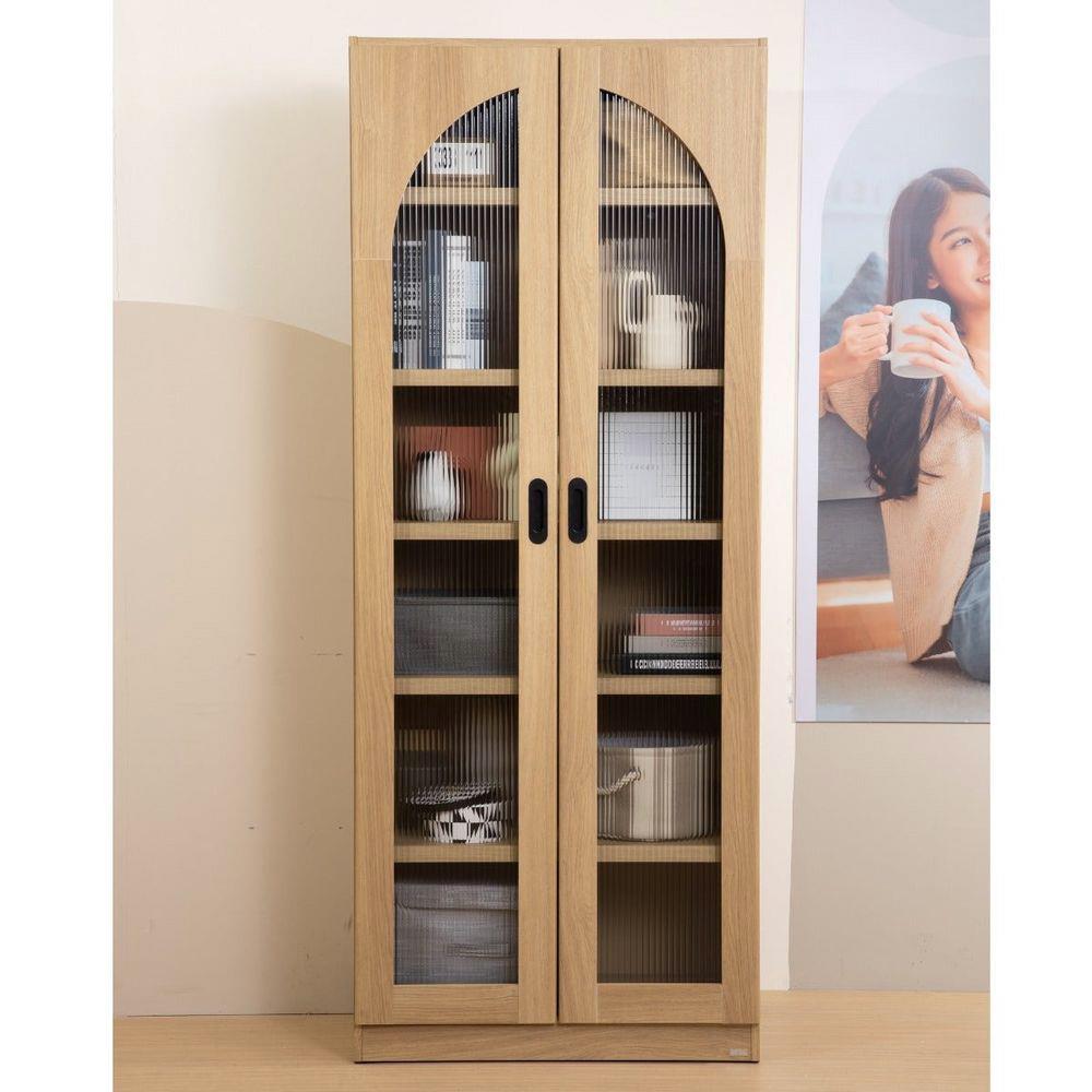 ตู้โชว์ 2 บานเปิด SB FURNITURE VALLEY 19230524 80 ซม. สีไม้อ่อน