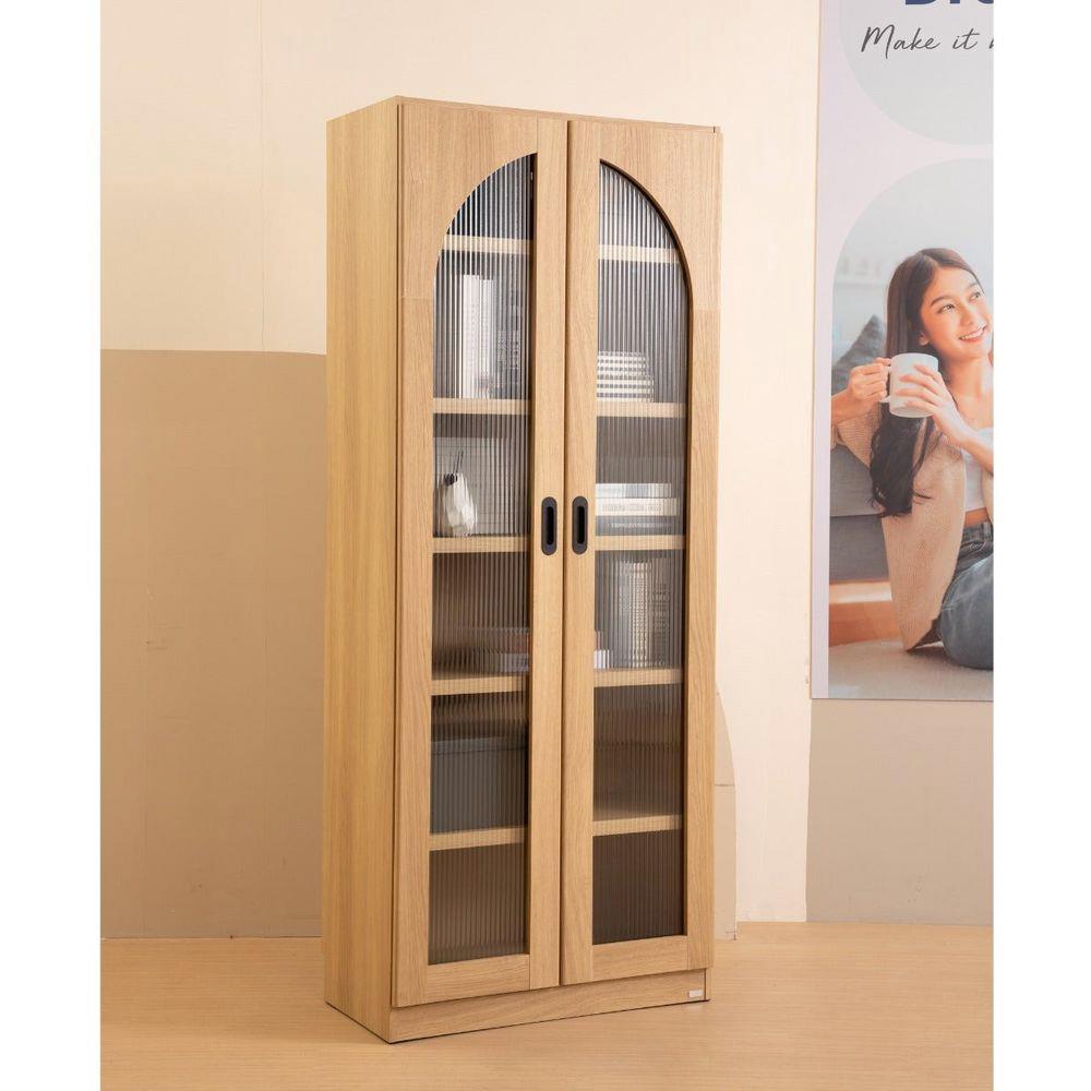 ตู้โชว์ 2 บานเปิด SB FURNITURE VALLEY 19230524 80 ซม. สีไม้อ่อน