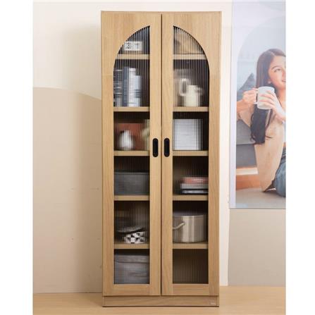 ตู้โชว์ 2 บานเปิด SB FURNITURE VALLEY 19230524 80 ซม. สีไม้อ่อน_4