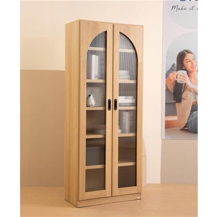 ตู้โชว์ 2 บานเปิด SB FURNITURE VALLEY 19230524 80 ซม. สีไม้อ่อน_5
