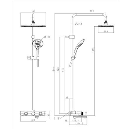 ฝักบัว RAIN SHOWER AMERICAN STANDARD FFAS4956-601GL0BT0 สีทอง_1