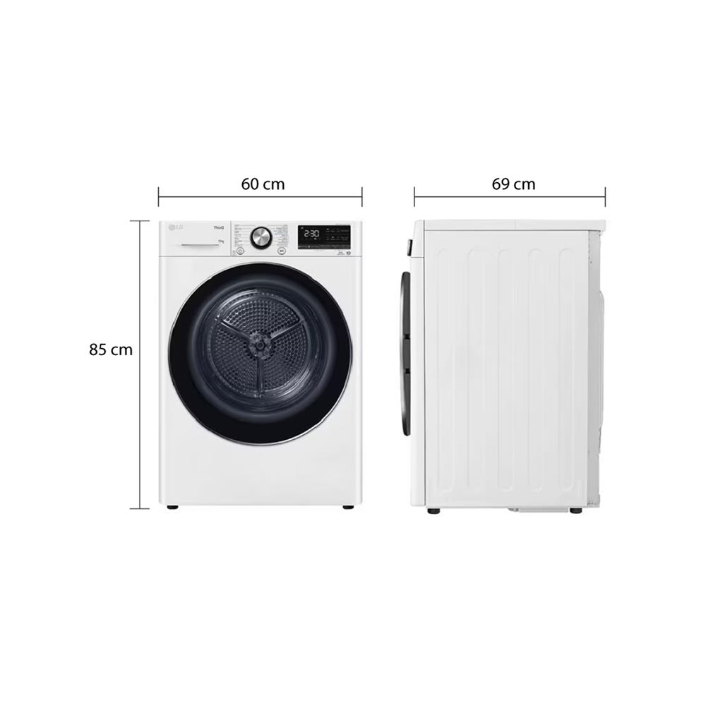 เครื่องอบผ้าฝาหน้า LG RV10VHP3W1 10 กก. HEAT PUMP สีขาว