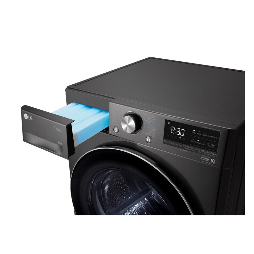 เครื่องอบผ้าฝาหน้า LG RV10VHP2B 10 กก. HEAT PUMP สีดำ