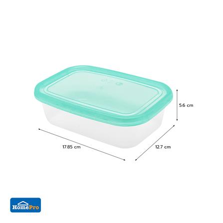 กล่องอาหารเหลี่ยม 0.6 ลิตร KECH NOLA แพ็ก 4 กล่อง สีเขียว_5