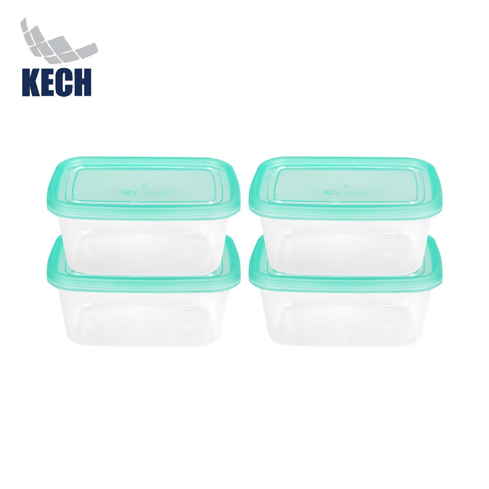 กล่องอาหารเหลี่ยม 0.5 ลิตร KECH NOLA แพ็ก 4 กล่อง สีเขียว_0