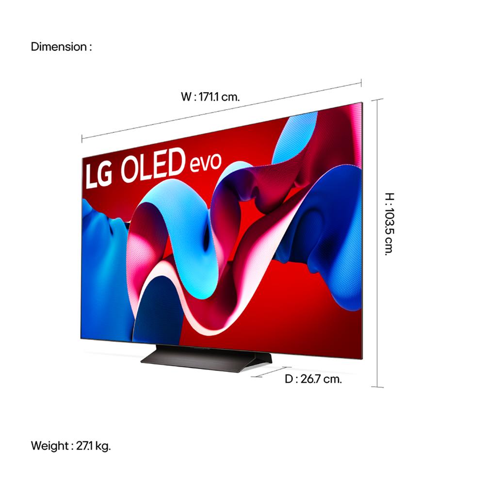 ทีวีโอแอลอีดี 77 นิ้ว LG (4K, OLED, SMART TV) OLED77C4PSA.ATM