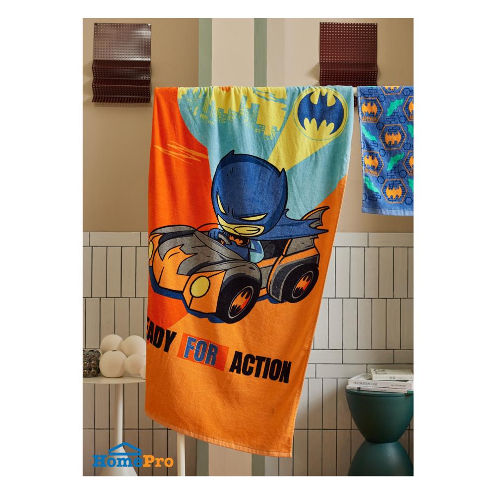 ผ้าขนหนู SATIN PLUS BATMAN 30X60 นิ้ว สีส้ม