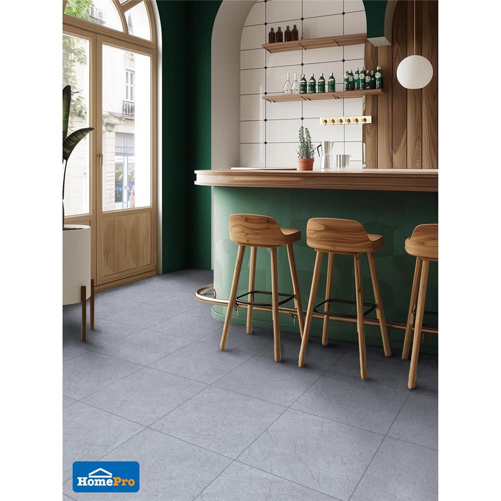 กระเบื้องพื้นพอร์ซเลน  16x16 นิ้ว TARA เอ็ดน่า เทาอ่อน HYG PM 0.96 ตร.ม.