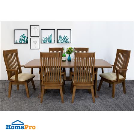 ชุดโต๊ะอาหาร 6 ที่นั่ง FURDINI KRAFT สีวอลนัท_4