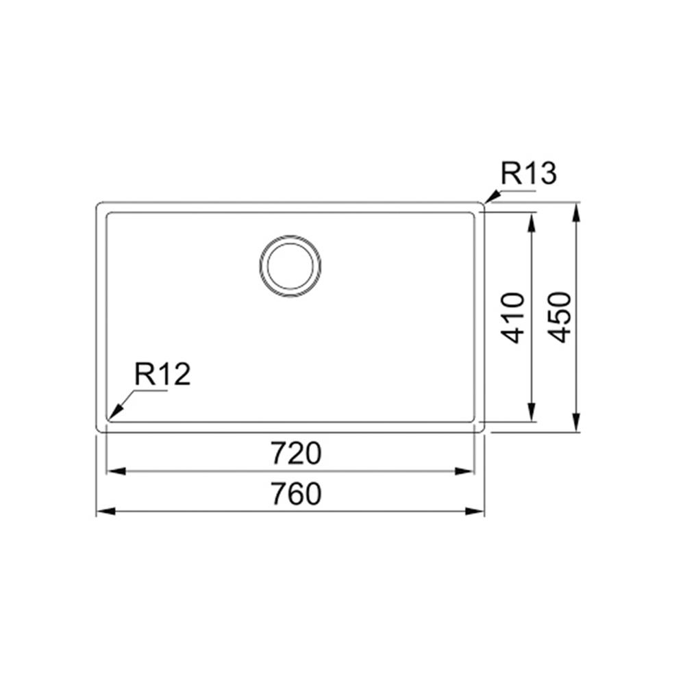 ซิงค์ฝัง 1 หลุม FRANKE BXX 210-72 U 76 ซม. สีเงิน