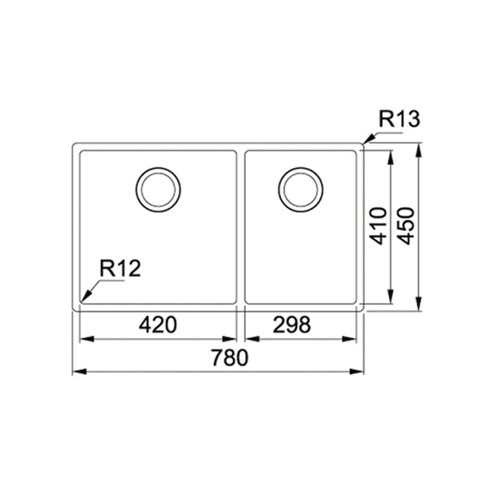 ซิงค์ฝัง 2 หลุม FRANKE BXX 220-74 U 78 ซม.