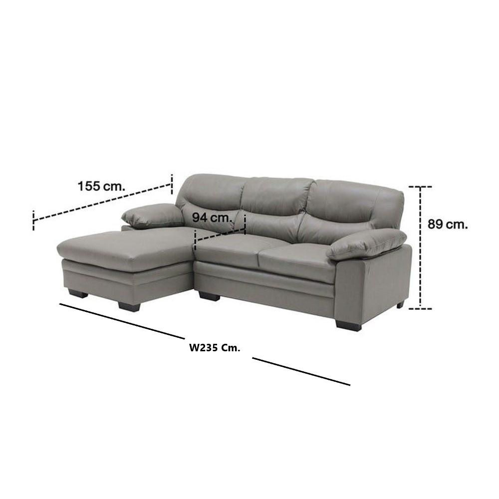 โซฟาเข้ามุมซ้าย SB FURNITURE LENU 19130117 สีเทา