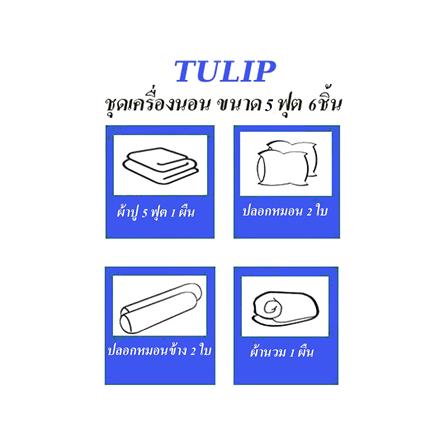 ชุดผ้าปูที่นอน 5 ฟุต 6 ชิ้น TULIP SUMIKKO 60205-DLC104_4