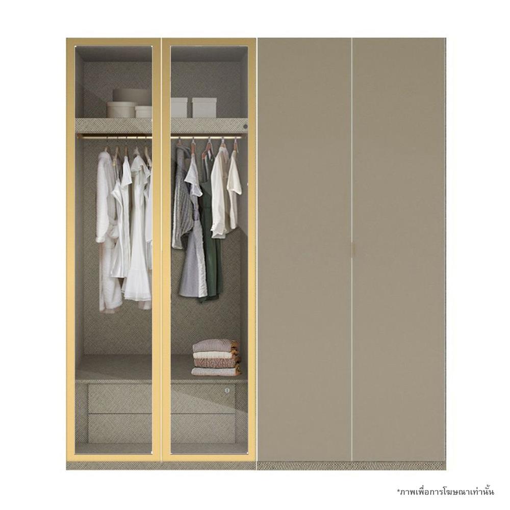 ตู้เสื้อผ้า 4 บานเปิด SB BUILT IN WARDROBE PLUS 59061023 200 ซม. สี RIO BROWN