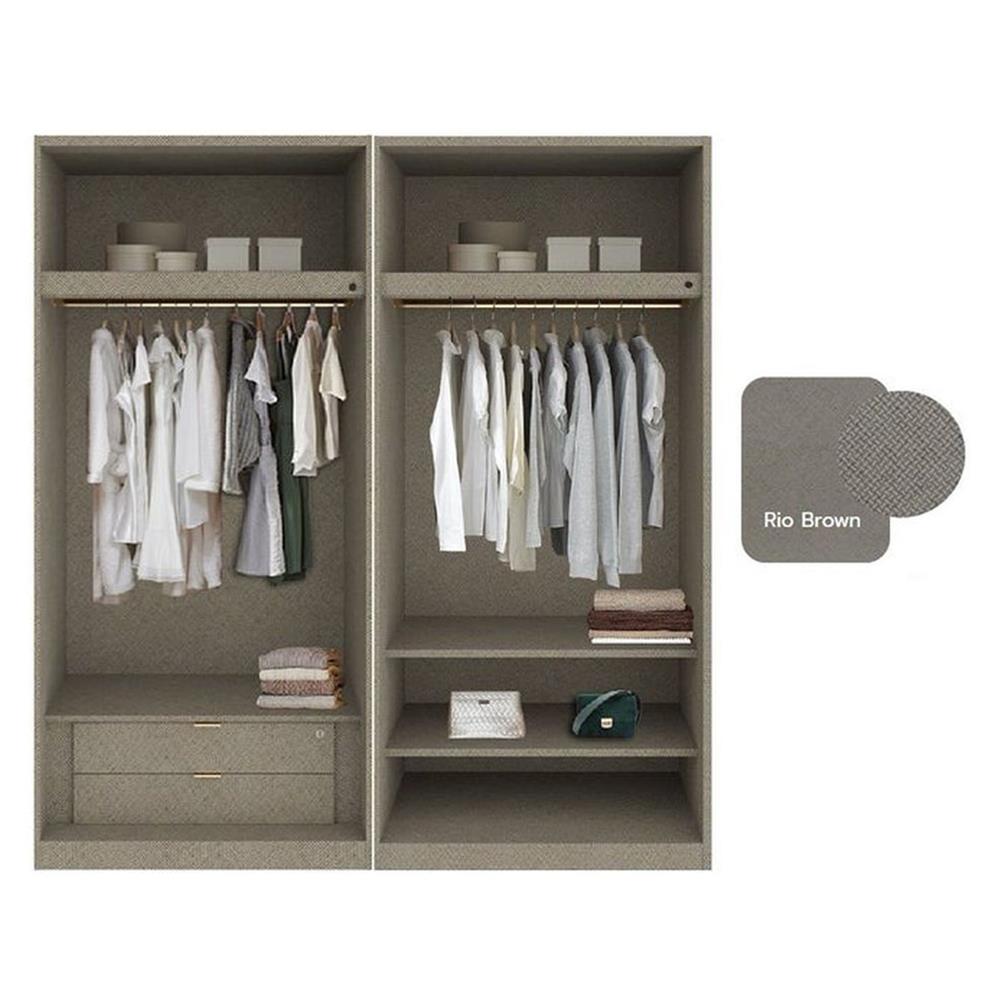 ตู้เสื้อผ้า 4 บานเปิด SB BUILT IN WARDROBE PLUS 59061023 200 ซม. สี RIO BROWN