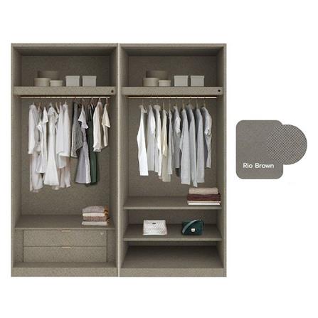 ตู้เสื้อผ้า 4 บานเปิด SB BUILT IN WARDROBE PLUS 59061023 200 ซม. สี RIO BROWN_1