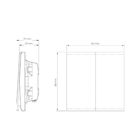 ชุดสวิตซ์ 1 ทาง 2 ช่อง SAHN D021-G สีทอง_3