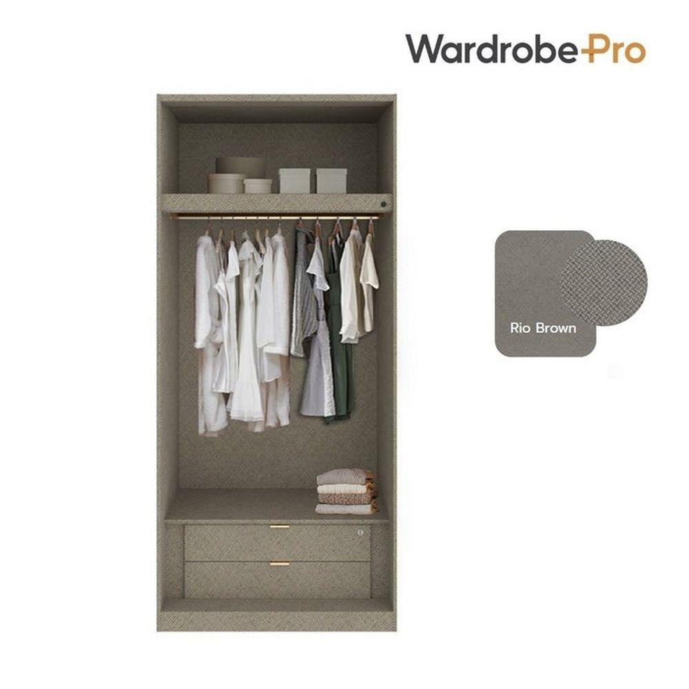 ตู้เสื้อผ้า 2 บานเปิด SB BUILT IN WARDROBE PLUS 59061085 100 ซม. สี RIO BROWN