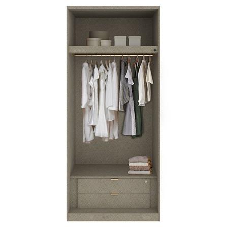 ตู้เสื้อผ้า 2 บานเปิด SB BUILT IN WARDROBE PLUS 59061085 100 ซม. สี RIO BROWN_1