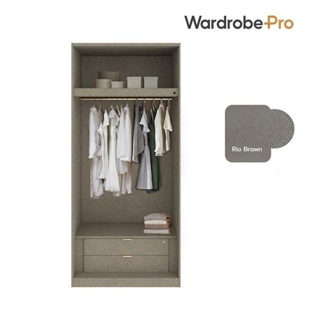 ตู้เสื้อผ้า 2 บานเปิด SB BUILT IN WARDROBE PLUS 59061085 100 ซม. สี RIO BROWN_2