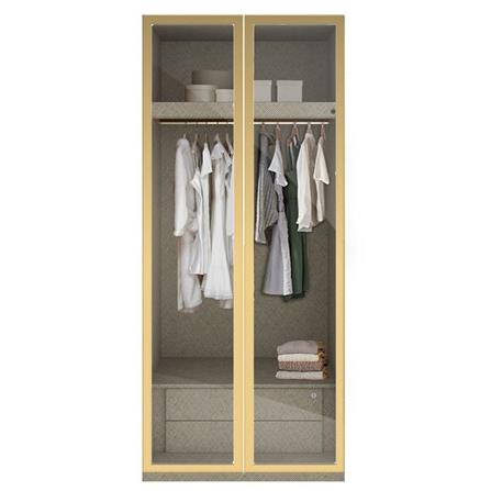 ตู้เสื้อผ้า 2 บานเปิด SB BUILT IN WARDROBE PLUS 59061083 100 ซม. สีทอง_0