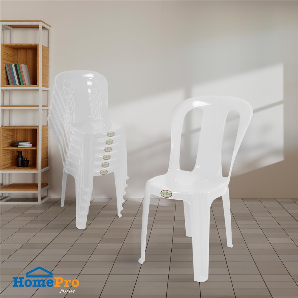 เก้าอี้พลาสติกสกรีน SPRING NORMA CHAIR สีขาว