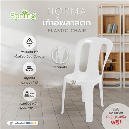 เก้าอี้พลาสติกสกรีน SPRING NORMA CHAIR สีขาว_6
