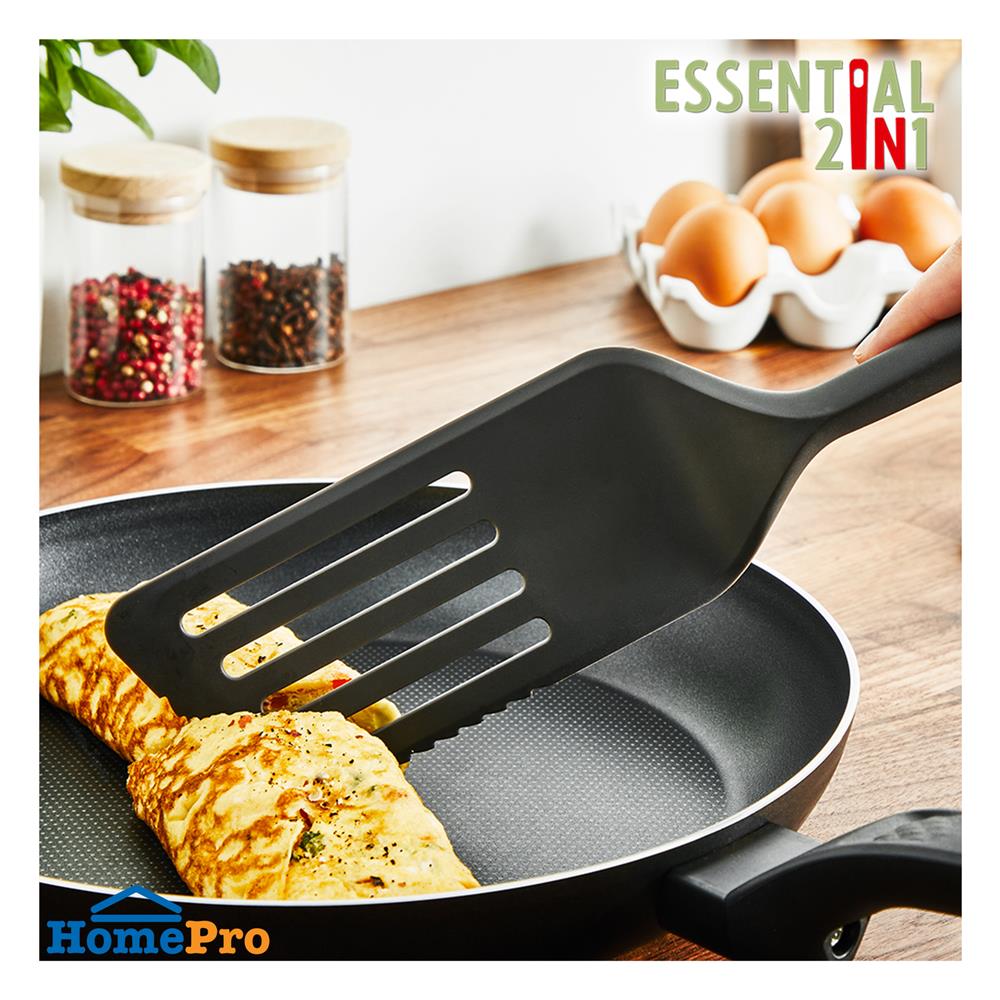 ตะหลิวเฉียงมีร่อง 33 ซม. TEFAL ESSENTIAL 2 IN 1 K2791124 สีเขียว