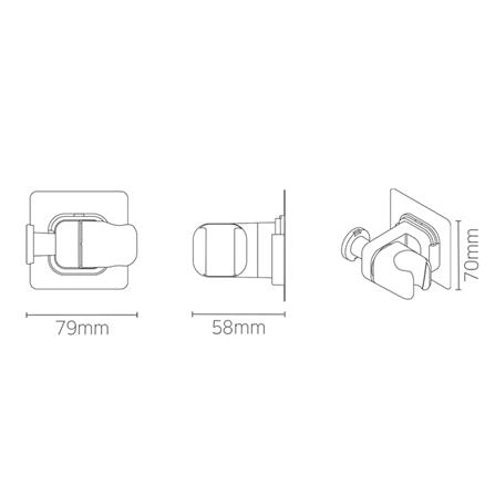 ที่ยึดหัวฝักบัว DEHUB VSH80-CW70 สีขาว_5