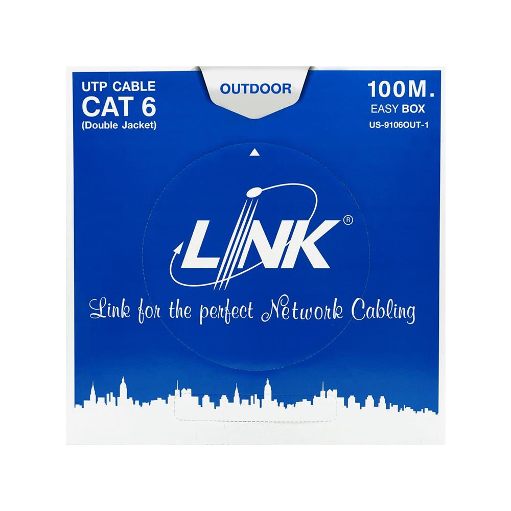 สาย LAN LINK CAT6 US-9106OUT-1 100 ม. สีดำ