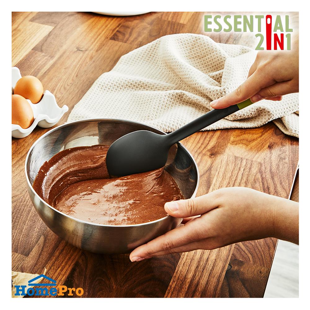 กระบวยแบน 28 ซม. TEFAL ESSENTIAL 2 IN 1 K2791024 สีเขียว