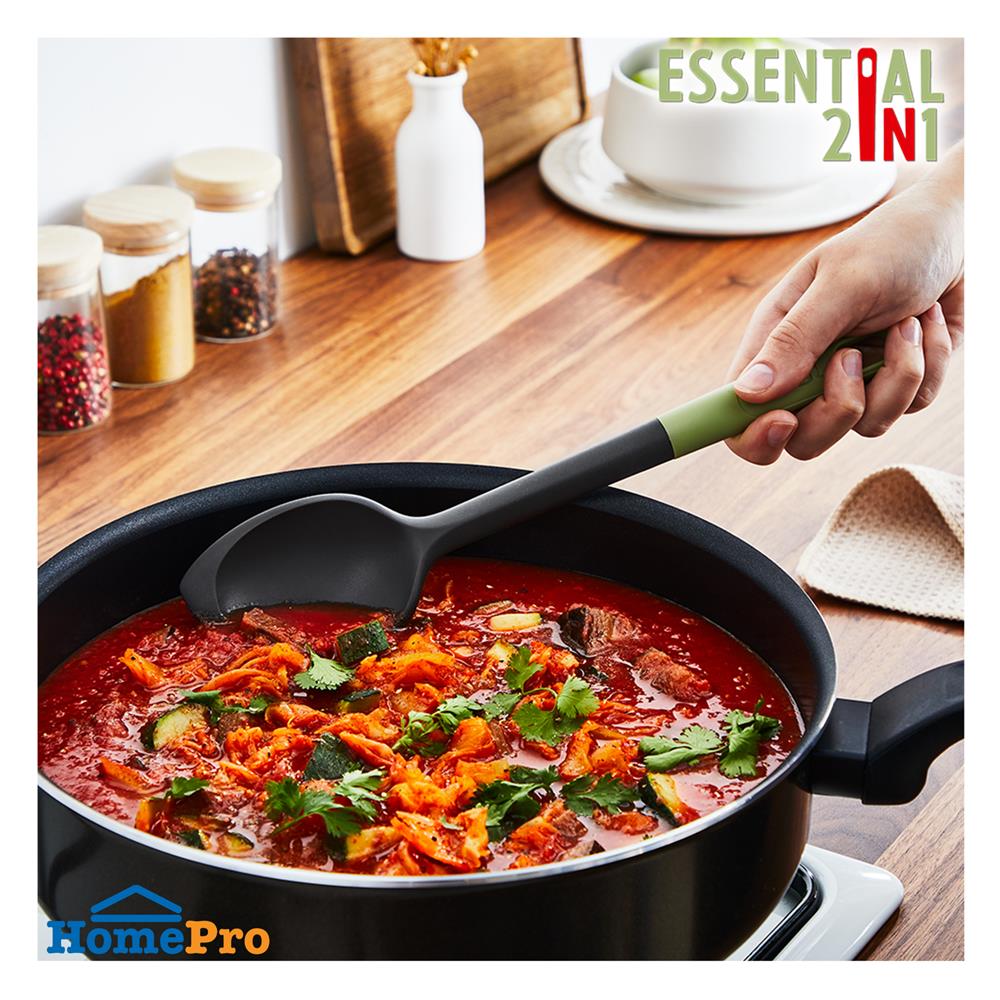 กระบวยแบน 28 ซม. TEFAL ESSENTIAL 2 IN 1 K2791024 สีเขียว