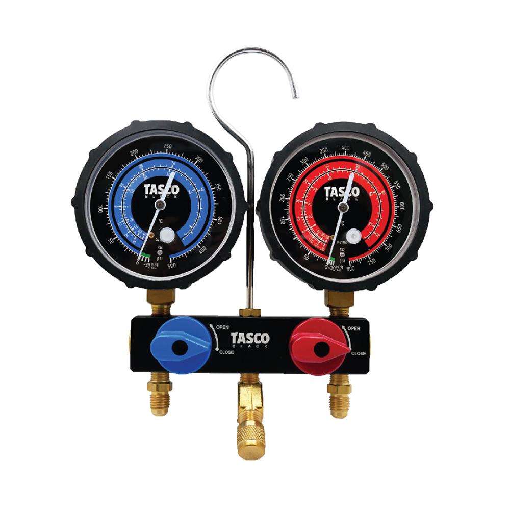 เกจวัดน้ำยาแอร์ พร้อมสายชาร์จน้ำยาและบอลวาล์ว TASCO BLACK TB145BV