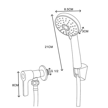ชุดฝักบัวสายอ่อน 3 ระดับ BEN BN D413-D555W/SET สีขาว_4