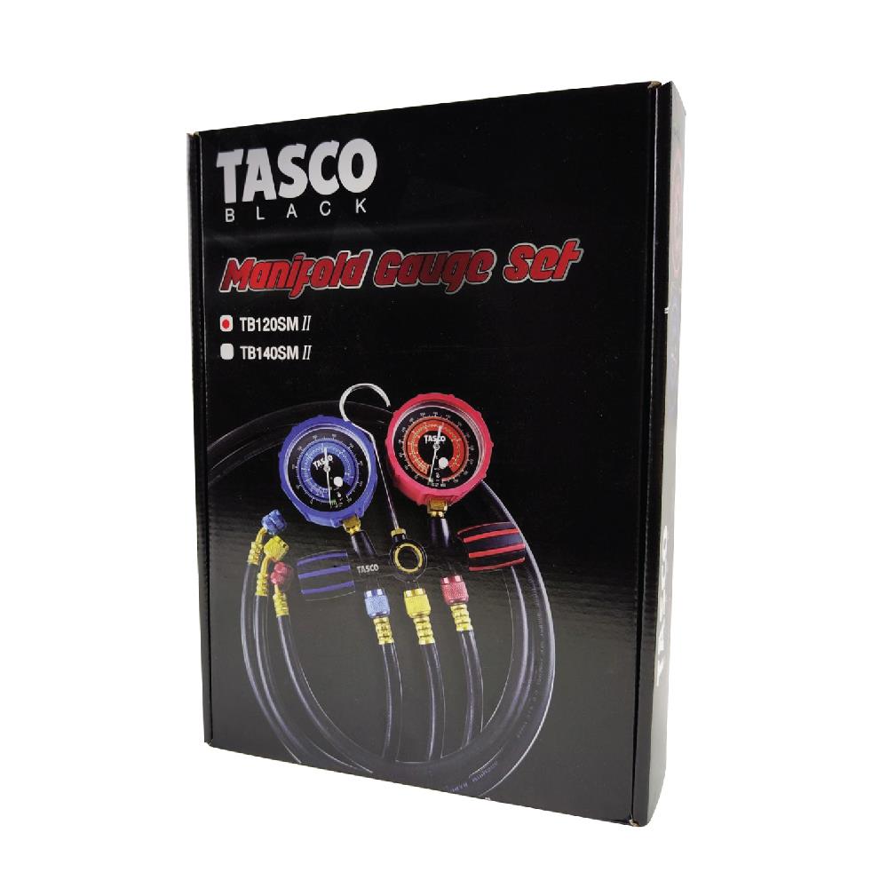 เกจวัดน้ำยาแอร์ พร้อมสายชาร์จน้ำยา TASCO BLACK TB120SM II สำหรับ R12, R22, R134A, R404A