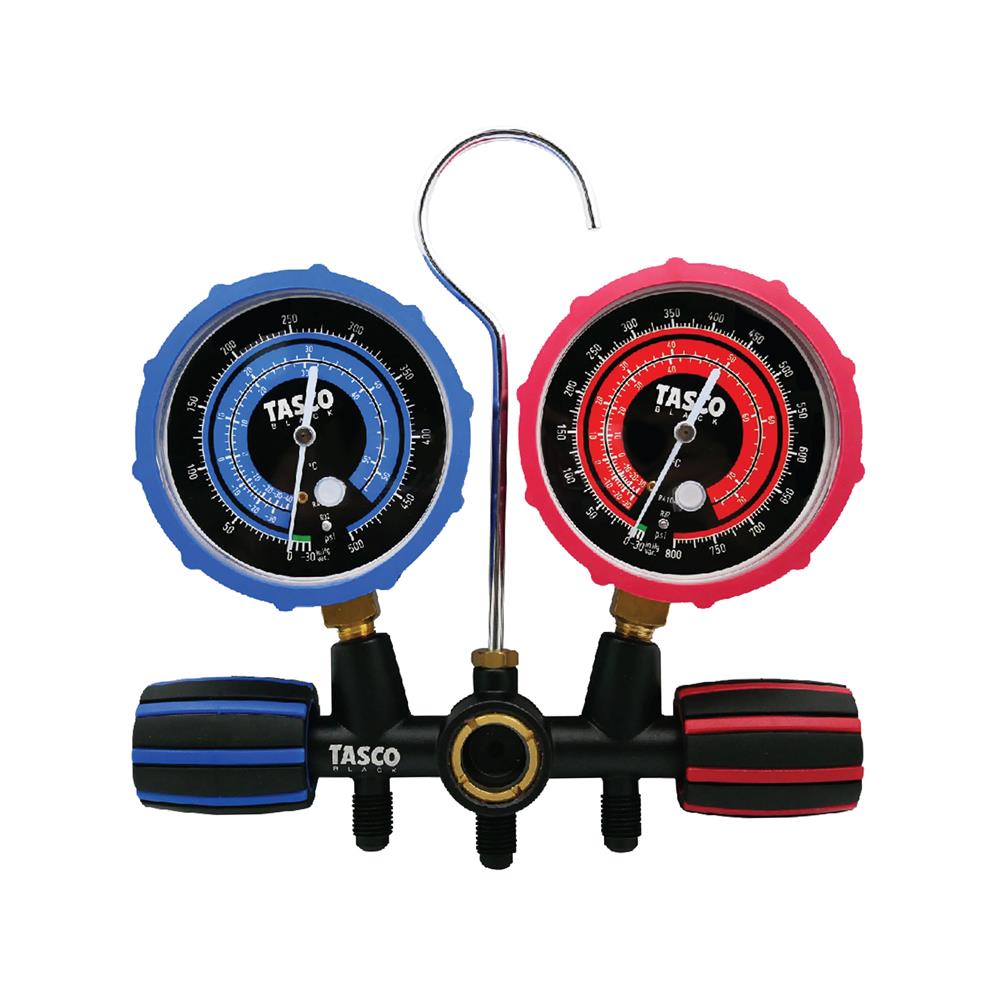 เกจวัดน้ำยาแอร์ พร้อมสายชาร์จน้ำยา TASCO BLACK TB140SM II สำหรับ R32, R410A