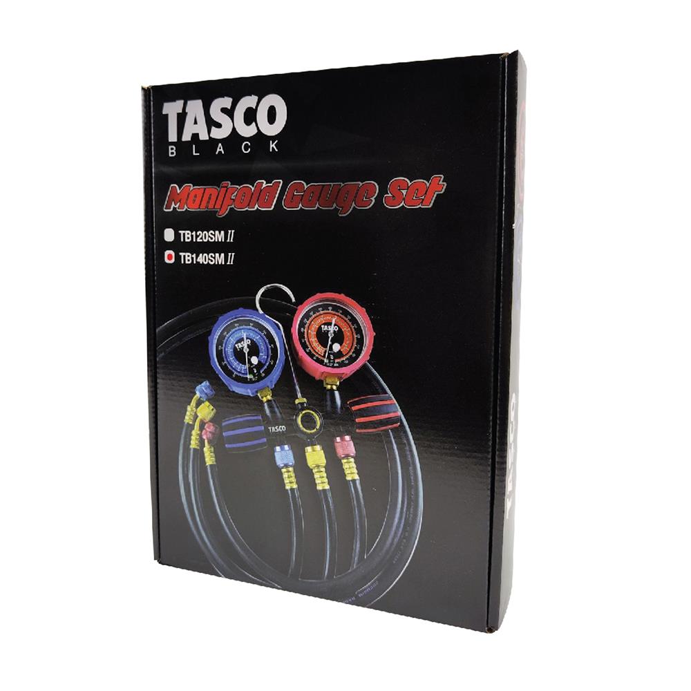 เกจวัดน้ำยาแอร์ พร้อมสายชาร์จน้ำยา TASCO BLACK TB140SM II สำหรับ R32, R410A