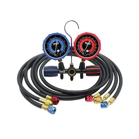 เกจวัดน้ำยาแอร์ พร้อมสายชาร์จน้ำยา TASCO BLACK TB140SM II สำหรับ R32, R410A_1
