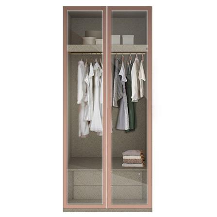 ตู้เสื้อผ้า 2 บานเปิด SB BUILT IN WARDROBE PLUS 59061089 100 ซม. สีโรสโกลด์_0